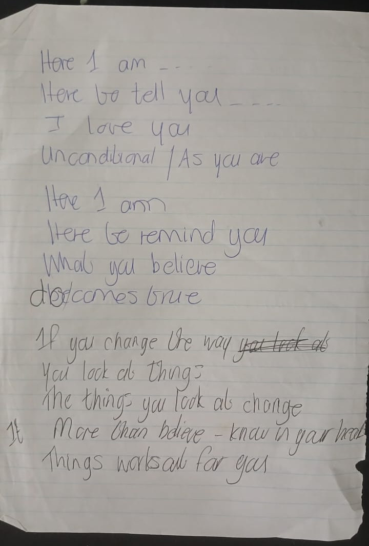 Original LET GO handwritten working page